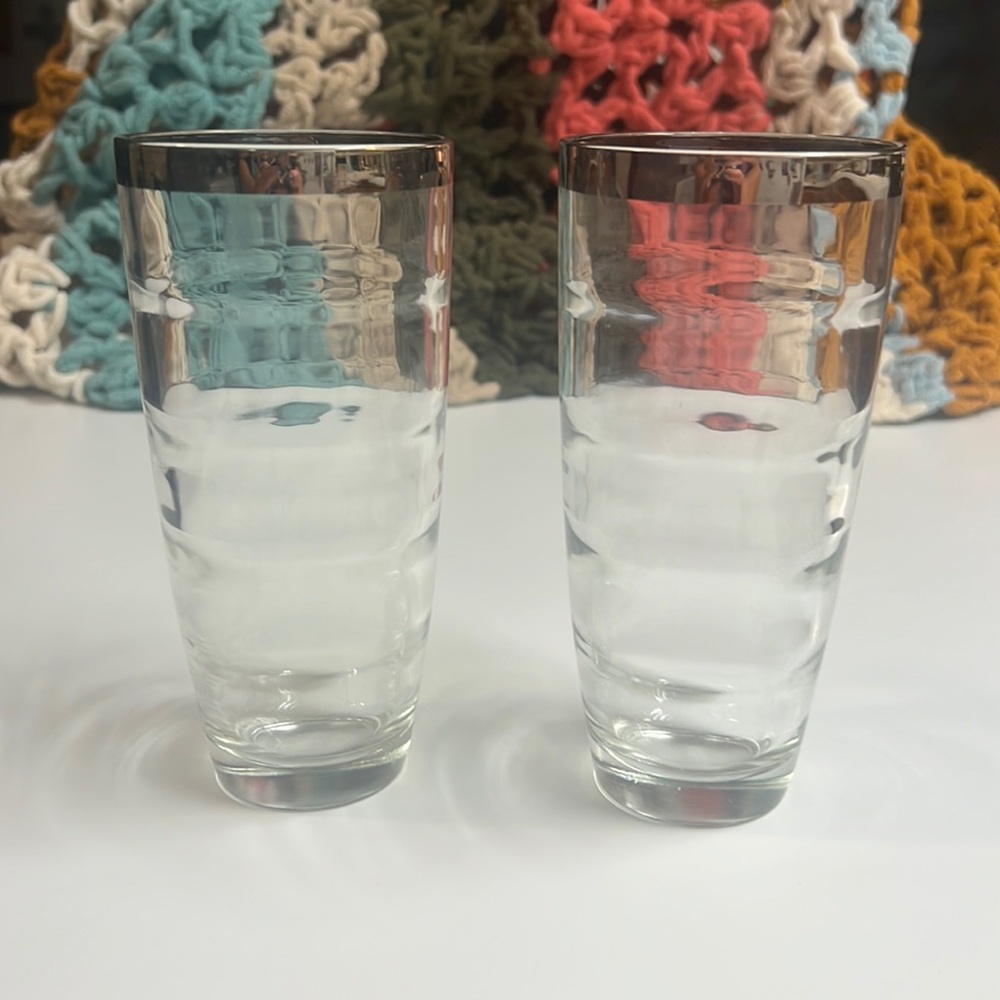 Vintage highball beehive glasses